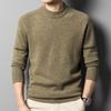 Шерстяной свитер, мужской зимний новый шерстяной вязаный низ с круглым вырезом, мужской теплый джемпер