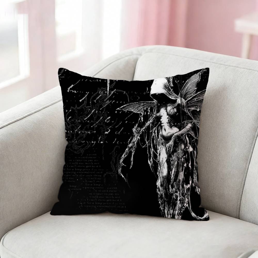 Gothic Cyber Sigil Cross Eyes Pillow Case Pattern Printed Pillowcase For Living Room Sofa Cushion Cover