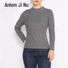 Anlom Women's Mulberry Silk Blend Long Sleeve Knit Top