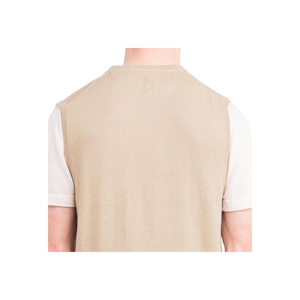 Polo Ralph Lauren Мужской трикотажный жилет с V-образным вырезом и вышивкой логотипа маленькой пони, бежевый 710742839-004