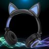 CL107 Cat Ear Foldable Music   USB Headphone Earphone with LED Light for PC Mobile Phone
