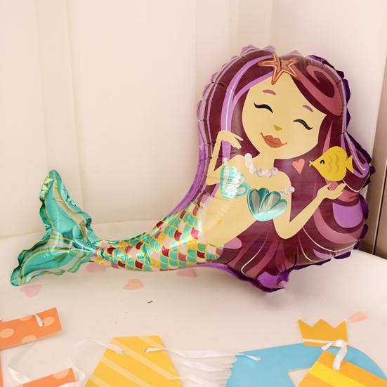 Mermaid Balloon Decorative Colorful Mermaid Aluminum Film Birthday Balloon Holiday Decor