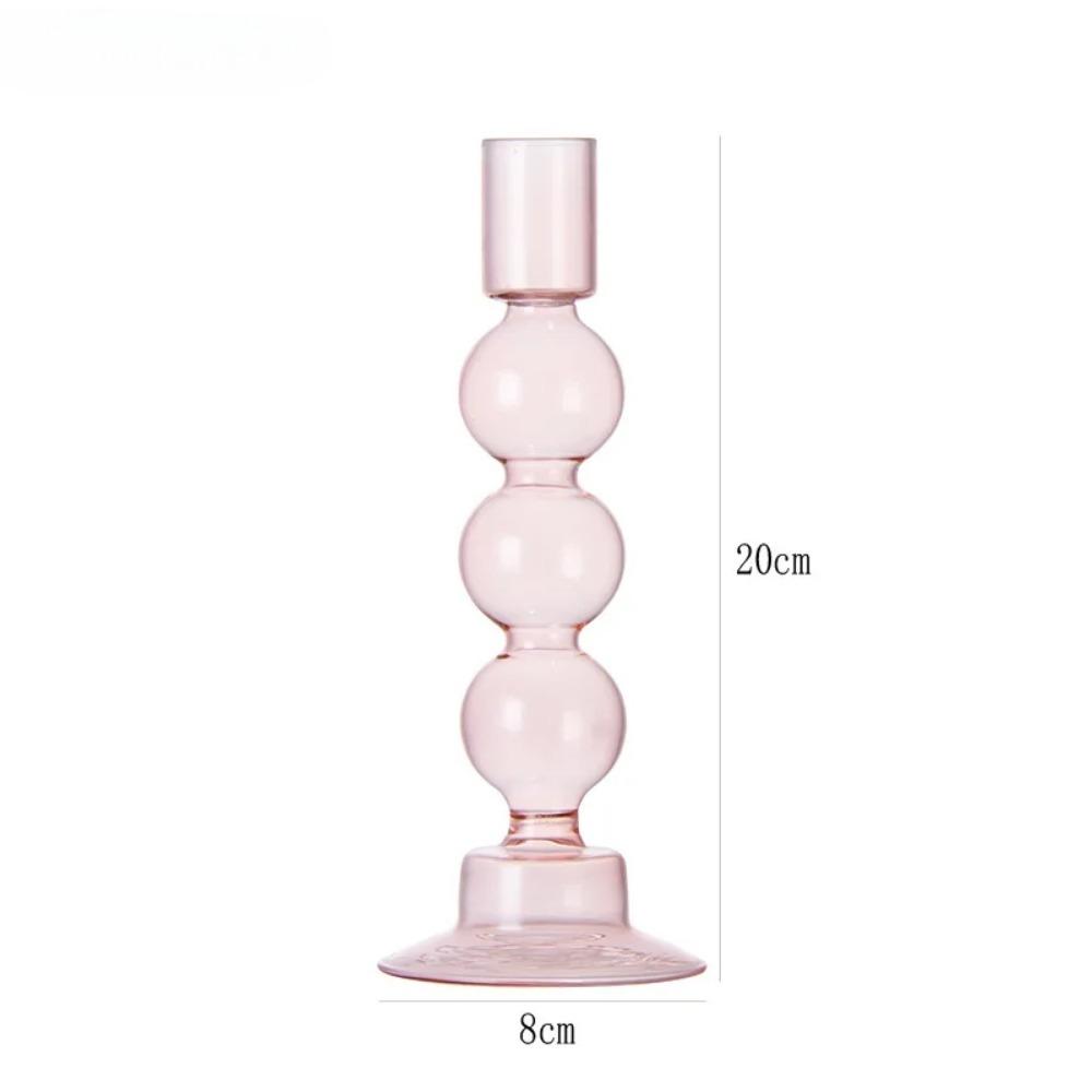 Роскошный скандинавский цветной подсвечник Свадебный настольный стеклянный боросиликатный подсвечник для вечеринки, дня рождения, домашнего декора