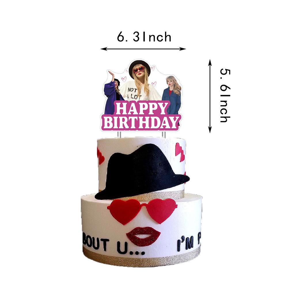 32Pcs Taylor Themed Party Supplies Set w/ Banner Balloons Cake Toppers for Fans