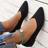 Женские туфли на плоской подошве с острым носком, однотонные вязаные туфли без шнуровки, повседневные дышащие балетки на плоской подошве, женские туфли на плоской подошве, женские лоферы