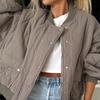 Женское осенне-зимнее пальто с застежкой на пуговицы, длинные рукава с карманами, свободная круглая горловина, повседневная куртка, однотонная верхняя одежда для школы и путешествий
