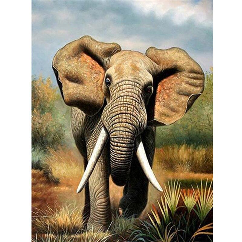 DIY Elephant 5D Diamond Painting Full Round Drill Animal Diamond Embroidery Cross Stitch Kits Wall Art Home Decor Drop&shiping