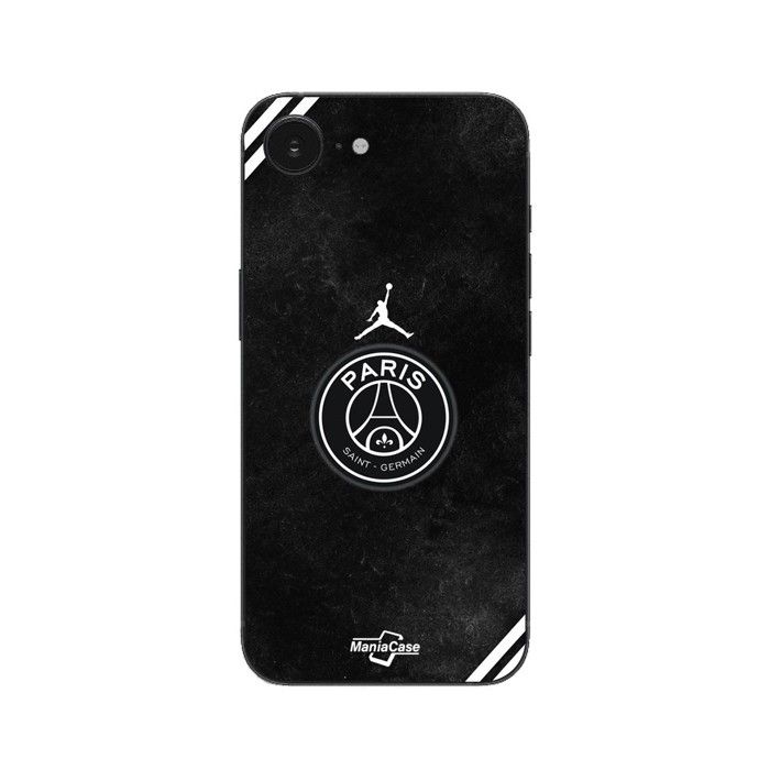 Coque de téléphone - MANIACASE - iPhone SE 2024 - Silicone TPU - Noir - PSG jordan logo