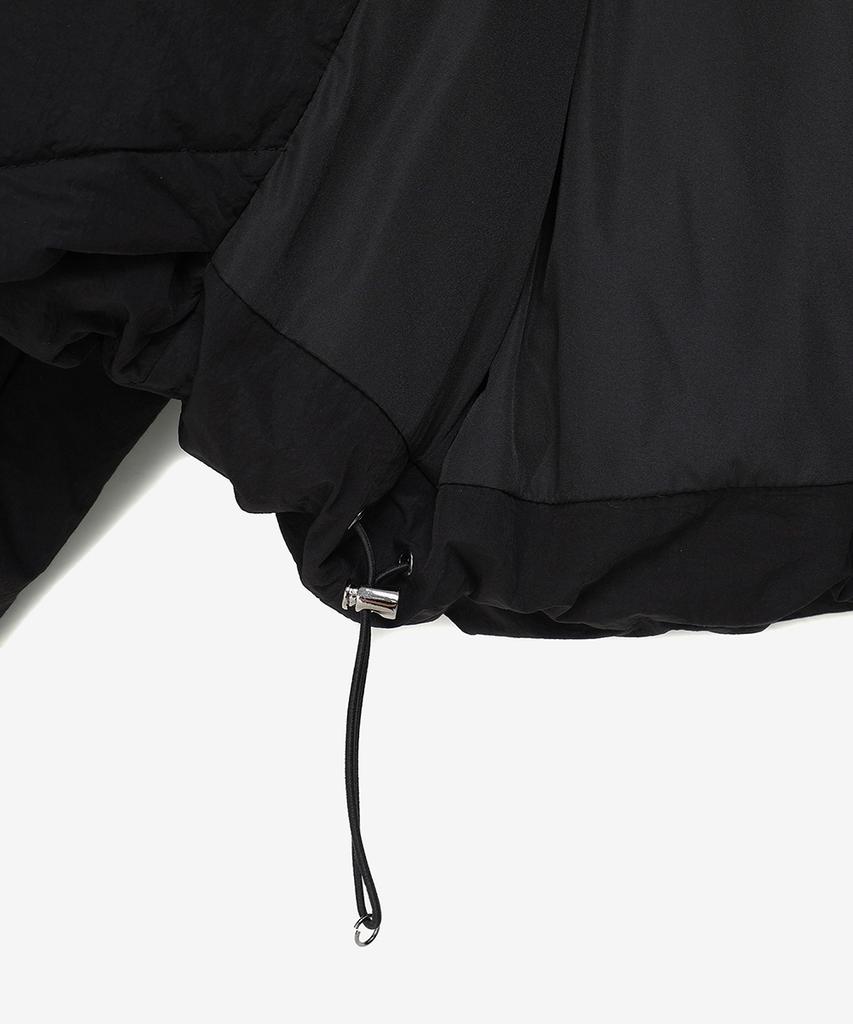 Noirer For Woman Crop Layered Puffer Jacket (Black)