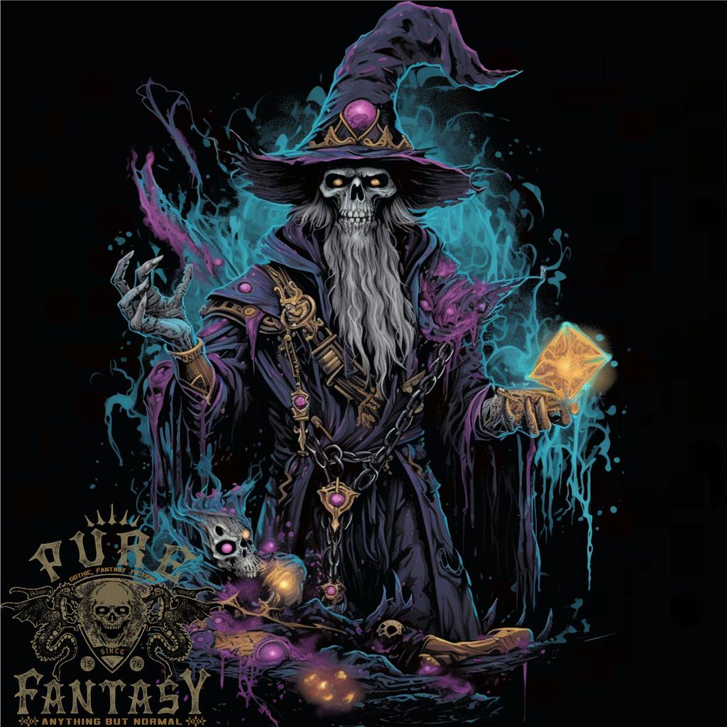 Fantasy Wizard Warlock 6 Mens T-shirt Cotton