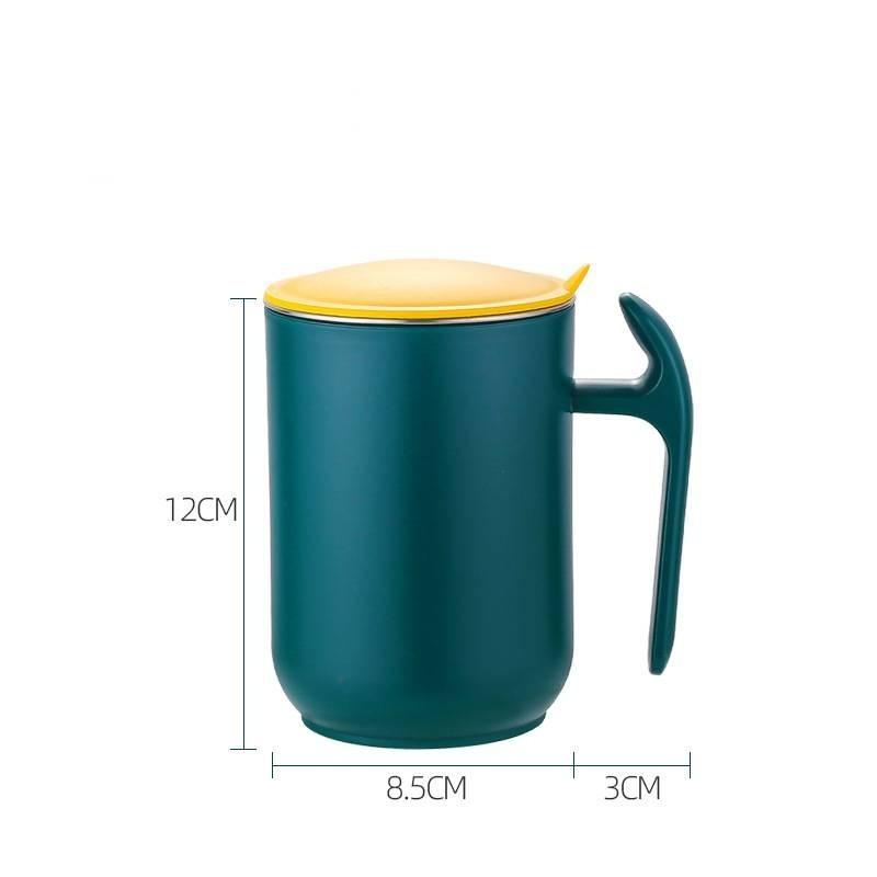 500ml Mug Large-capacity Stainless Steel Coffee Milk Cup with Lid Removable and Washable Simple Office Insulation Water Cup