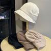Корейская версия шляпы рыбака-жемчужницы для женщин, новая осенне-зимняя модель с широкими полями, подходящая к лицу, элегантная теплая шляпа-ведро, тренд