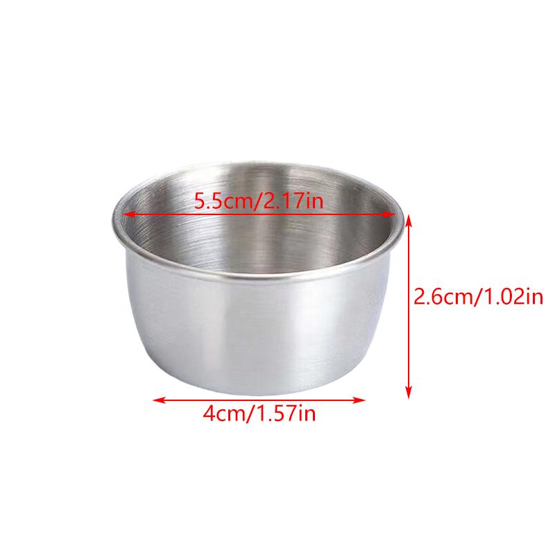Sauce Dipping Bowl 304 Stainless Steel Dipping Cups Round Sauce Dishes 50/60ml Mini Reusable Seasoning Cups Dipping Cups