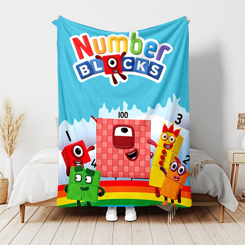 1pc Blanket Numberblocks Print Design, Lightweight Blanket for Sofa, Bed- Soft &Warm, Gift for All Seasons like Christmas, Halloween