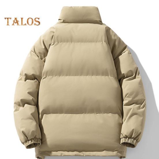 Зимнее хлопковое пальто с воротником-стойкой, длинным рукавом, застежкой-молнией, пуховая куртка с карманами, однотонная, свободный крой, утепленная теплая верхняя одежда