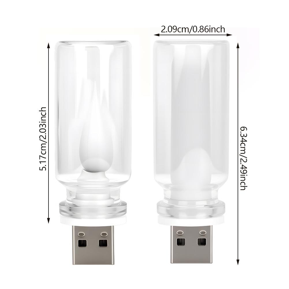 Car Retro 5V LED Bulbs Incandescent Atmosphere Ornament Light Universal USB LED Candle style Rainbow Color Atmosphere Lamp
