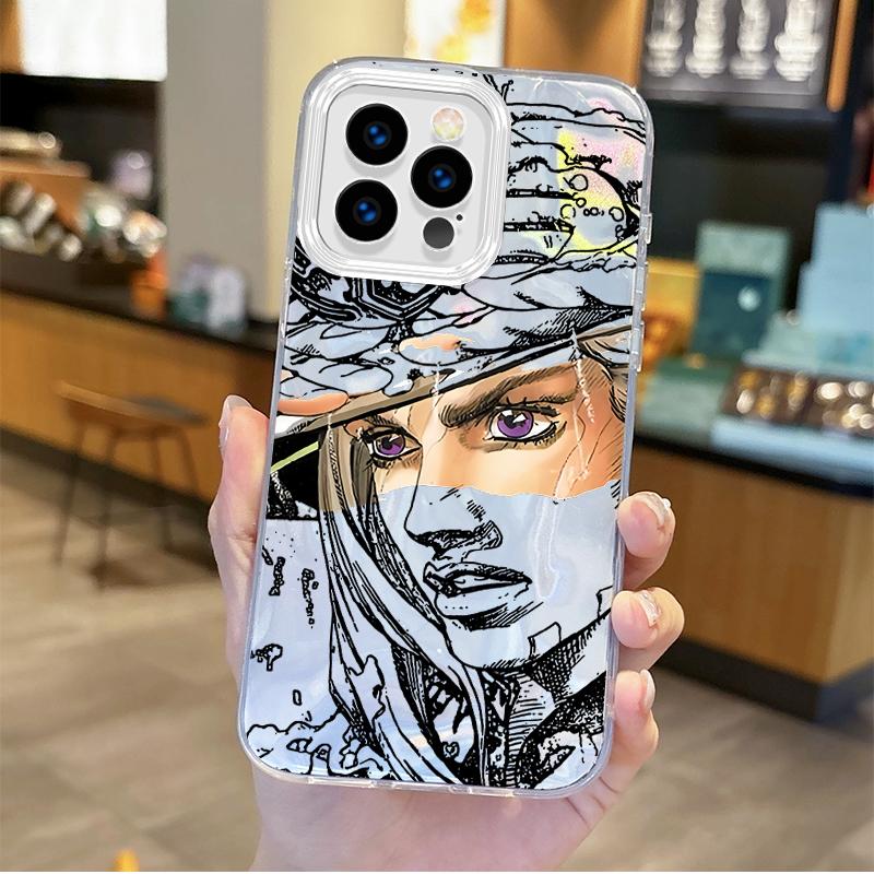 Гиро Зеппели JoJo Стальной Поезд Градиентный Чехол для iPhone 16 Pro Max 15 14 13 12 11 8 7 Pro Max Plus XS XR Жесткий Ударопрочный Чехол