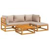 VidaXL Garden Lounge Set with Cushions 5 Pcs, Sofas with Backrest, Furniture Set with Coffee Table Patio Terrace, 3155248