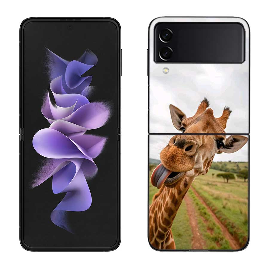 Giraffes Have Long Necks Phone Case For Samsung Z Flip 7 6 5G Galaxy Z Flip 5 4 3 Black Hard Cell Cover Luxury PC Shell Coque
