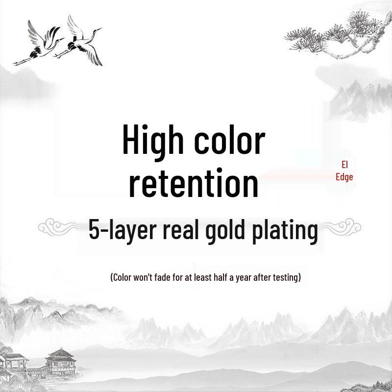 Серьги-пусеты Aieryuan из позолоченного металла с нефритом в виде листа гинкго