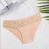 Женские трусики с ажурным кружевом и низкой талией, бесшовные, однотонные, с хорошей воздухопроницаемостью, тонкие
