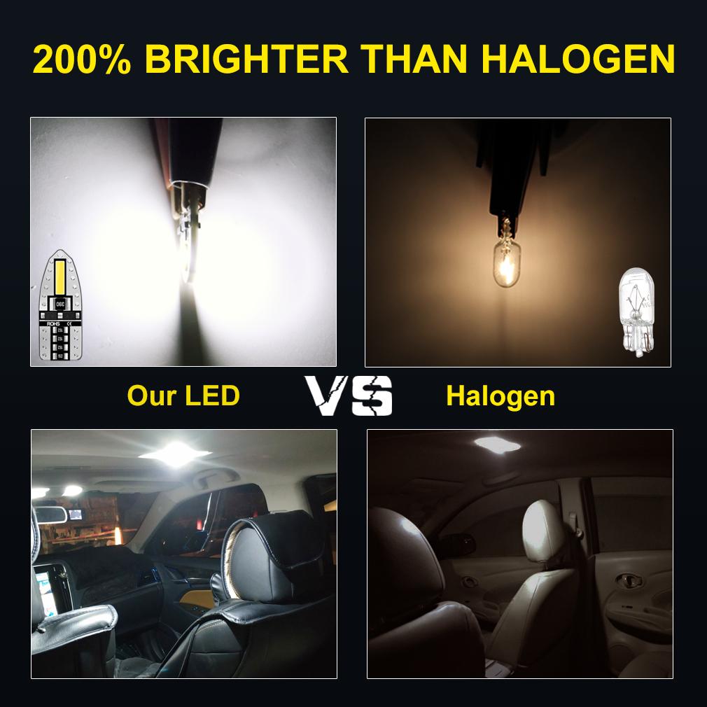 10/4 шт. W5W T10 светодиодные лампы Canbus 168 194, внутренние боковые фонари заднего хода, без ошибок, 6000K, супер яркий белый