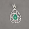 Кулон из зеленого оникса Ювелирные изделия ручной работы из драгоценных камней, кулон из стерлингового серебра 925 пробы, уникальный дизайн ювелирных изделий