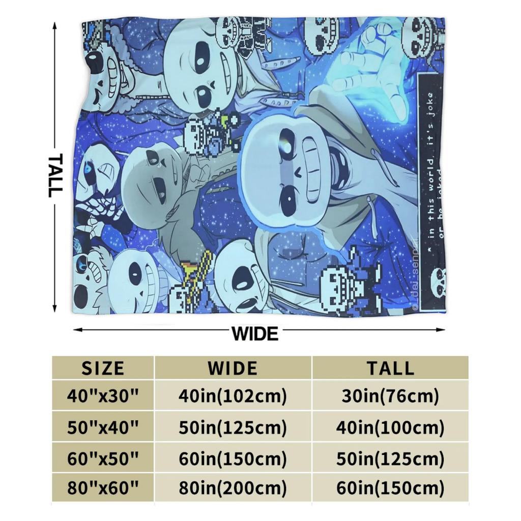 Покрывало-одеяло с принтом из игры Undertale Sans, фланелевое, мягкое, для кровати, покрывало
