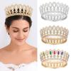 European Princess Queen Tiara King Tiaras Crystal Full Crown Baroque Pageant Crowns  Cake Topper