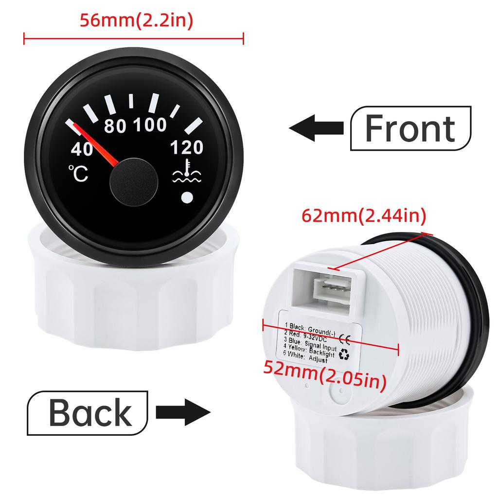 Морской лодочный датчик температуры воды с красной подсветкой 40-120 градусов Датчик температуры воды с датчиком Цифровой датчик для автомобиля