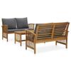Day and Night - Day and Night Garden Furniture 3 Pieces with Cushions Solid Acacia Wood