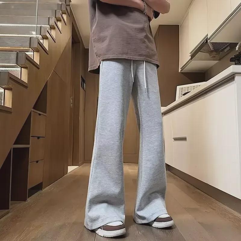 Унисекс летние ретро-штаны с широкими штанинами и завязками - слегка расклешенная драпировка, спортивные брюки длиной до пола