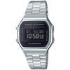 CASIO Montre Vintage Mirror Face A168WEM-1EF — Mixte — Argent et Noir
