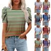 Женские повседневные топы с коротким рукавом и круглым вырезом с принтом, туники, рубашки, летняя одежда