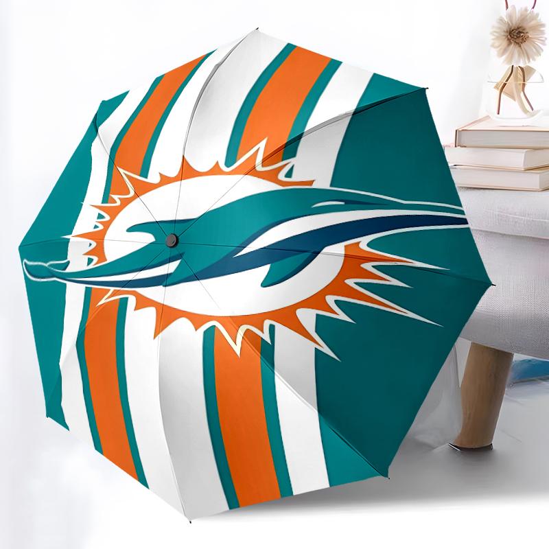 Складной зонт с принтом логотипа Miami Dolphins, для улицы, отдыха и путешествий, прочная ткань зонта, подарок на день рождения и праздник