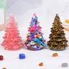 Faux Crystal Christmas Tree Figurine Mini Artificial Crystal Tree Tabletop Ornament for Winter Holiday Home Decor