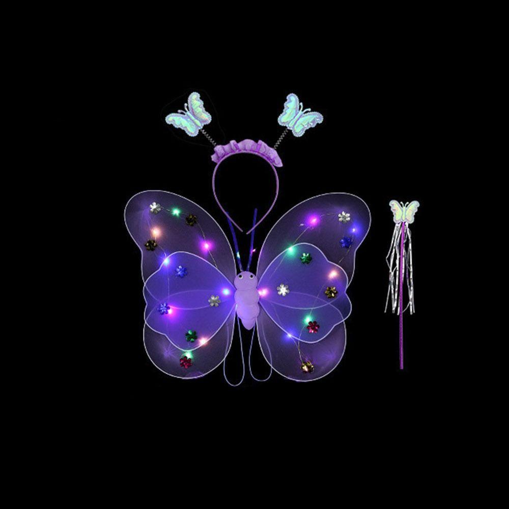 Lights Suit Girls Skirts LED Children Costume Props Angel Luminous Wings Flashing Butterfly Skirt