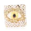 Дизайнерская брошь из сплава с квадратным жемчугом «Дьявольский глаз», креативная универсальная мужская и женская одежда, украшение для корсажа