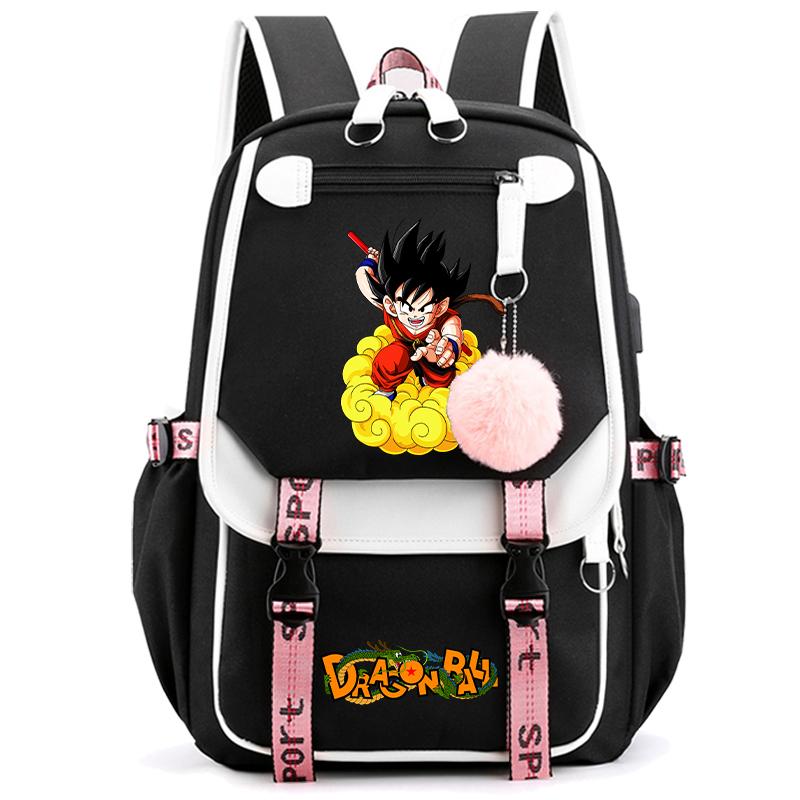 Аниме Dragon Ball Женский мультяшный рюкзак Водонепроницаемый USB рюкзак с легкой книжной сумкой для детей Подарки Мужчины Женщины Дорожная сумка Сумка для отдыха Рюкзак