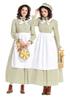 Prairie Colony Yellow Floral Pioneer Costume Dress with Apron for Halloween