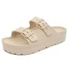 Summer Women's Thick Soled Slippers Outdoor Beach Sandals EVA Platform Flip Flops for House Slides Buckle Soft Thick Sole Sandals