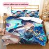 Genshin Impact Wanderer Pattern Bedding Home Decoration Birthday & Festival Gift (1 * duvet cover + 2 * pillowcase, without core)