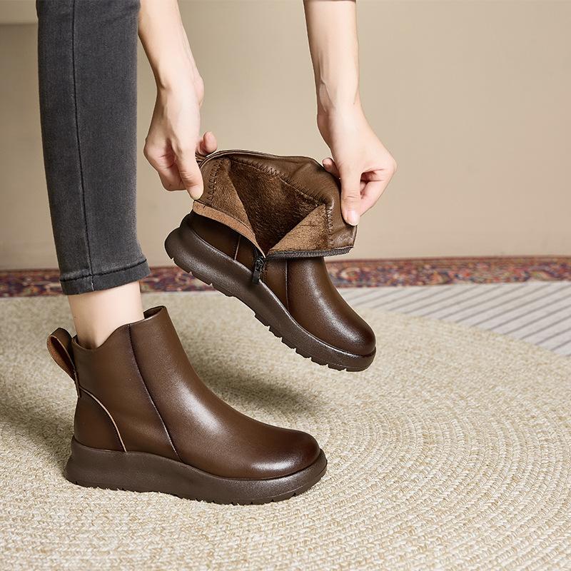 Кожаные ботинки Мартин на платформе женские 2025 новые осенне-зимние ретро ботинки челси черные повседневные короткие ботинки