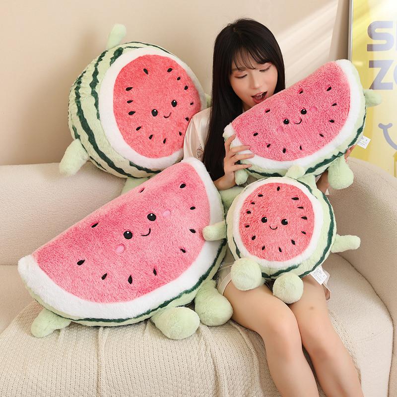 Creative Watermelon Plush Toy With Short Pile Fabric For Gift And Collection