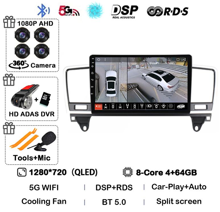 Android 14 Carplay Автомагнитола для Mercedes-Benz M-Class M Class W166 ML 2011 2012 2013 2014 2015 GPS Мультимедийный Видеоплеер