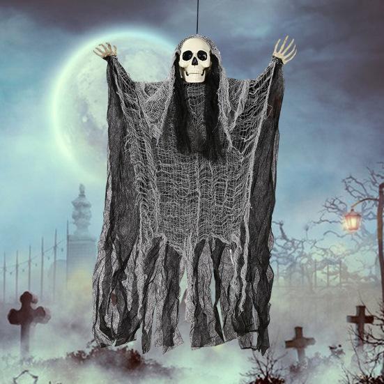 Подвесное украшение для Хэллоуина с призраком, страшный реалистичный декор в виде скелета, жуткая атмосфера, макет, реквизит для дома с привидениями