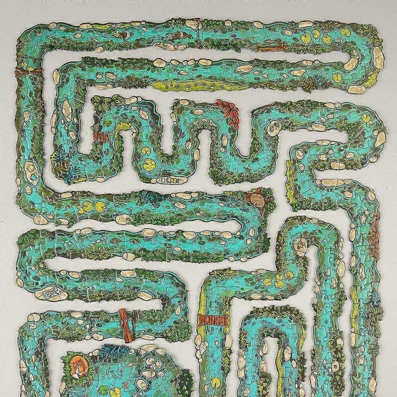 Пазл с краевыми элементами - Уникальный пазл на речную тематику из 501 детали для взрослых и семей, Сложный дизайн краевых элементов, Искусство «Летний день на реке»