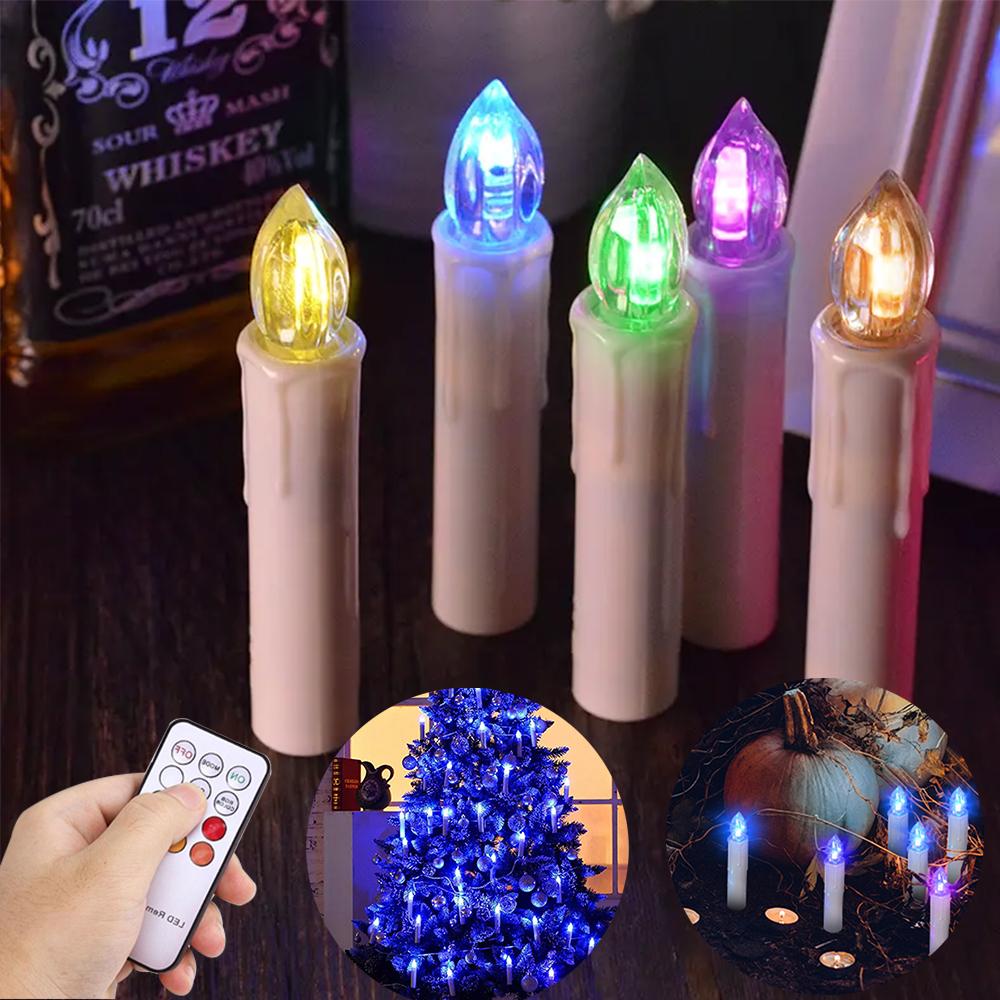 Светодиодные свечи FPOO Candle с дистанционным управлением, с таймером на 4 или 6 часов, мигающие, с инфракрасным пультом дистанционного управления