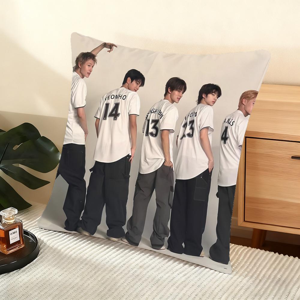 KPOP Cortis Boy Band Наволочка Шелковистый Короткий Плюш Домашняя Наволочка для Подушки Дивана - Невидимая Молния Домашний Декор
