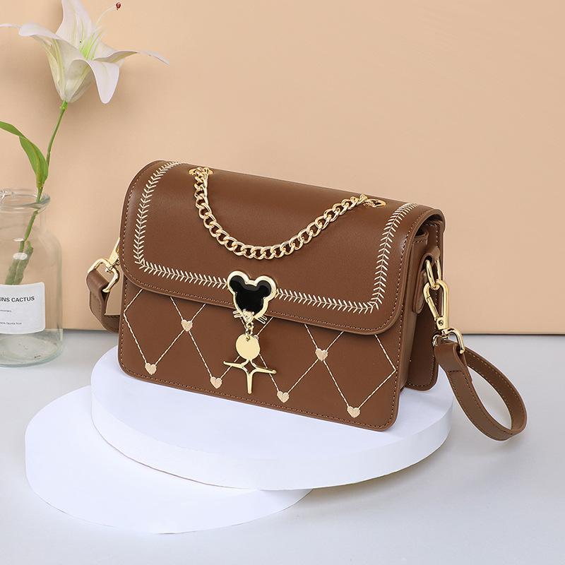 Новая сумка через плечо, маленькая квадратная сумка на цепочке, сумка на одно плечо, универсальная высококачественная женская сумка